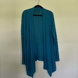 Nic & Zoe teal cotton blend open cardigan size XL. EUC